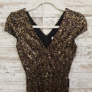 GOLD SEQUIN SHORT DRESS-NEW