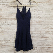 NAVY SPARKLY SHORT DRESS