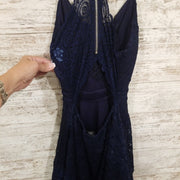 NAVY SPARKLY SHORT DRESS