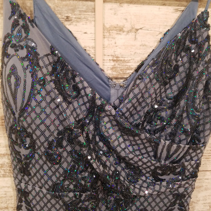 BLUE SPARKLY SHORT DRESS