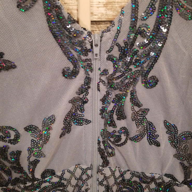 BLUE SPARKLY SHORT DRESS