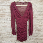 BURGUNDY SPARKLY SHORT DRESS