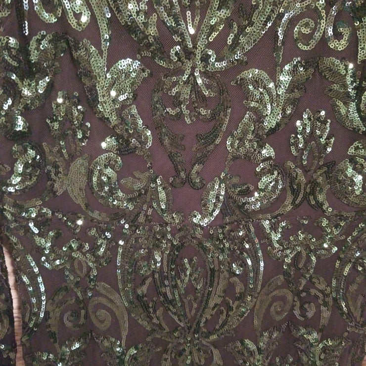 GREEN/BLACK SPARKLY SHORT DRES