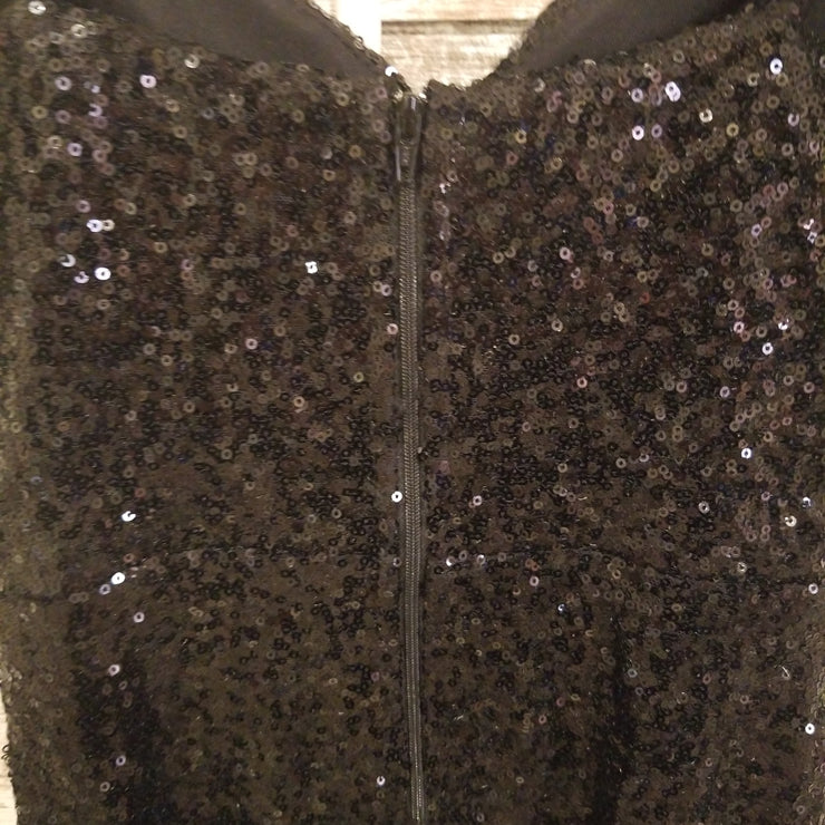 BLACK SEQUIN SHORT DRESS
