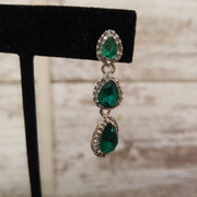 GREEN RHINESTONE EARRINGS