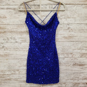 ROYAL BLUE SPARKLY SHORT DRESS