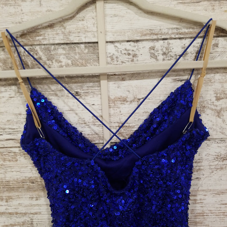 ROYAL BLUE SPARKLY SHORT DRESS