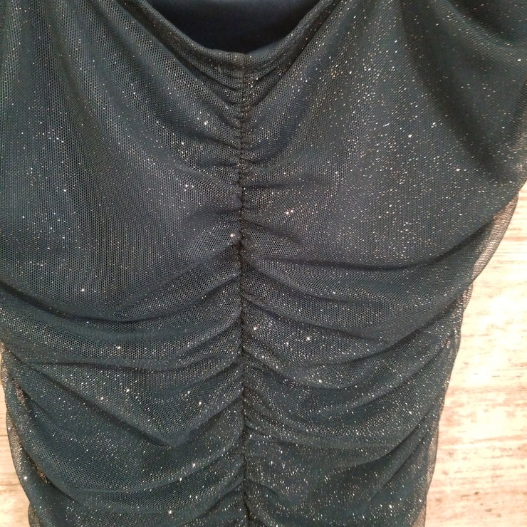 GREEN SPARKLY SHORT DRESS