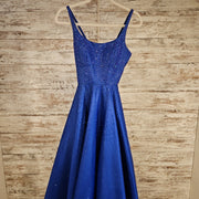 ROYAL BLUE SPARKLY A LINE GOWN