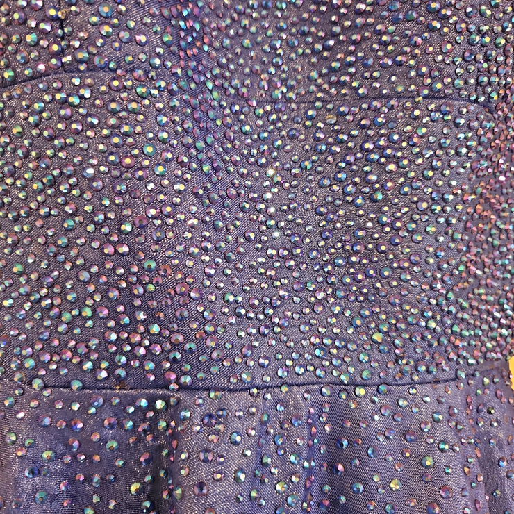 ROYAL BLUE SPARKLY A LINE GOWN