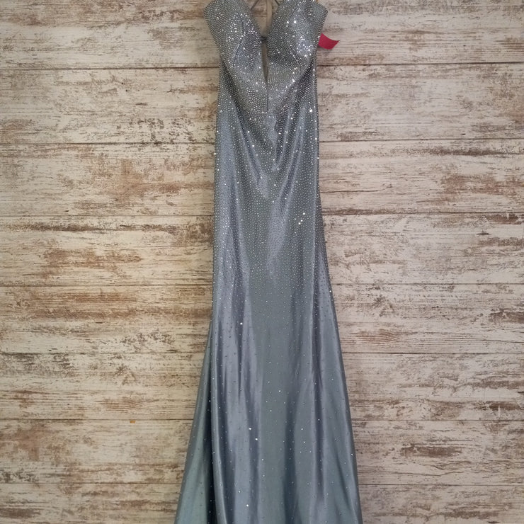 BLUE SPARKLY LONG EVENING GOWN