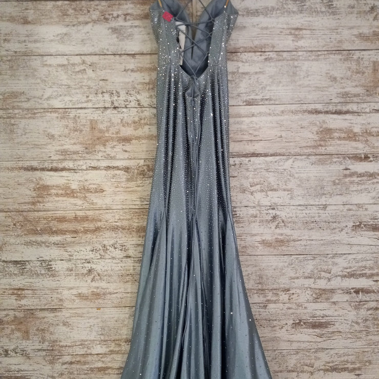 BLUE SPARKLY LONG EVENING GOWN