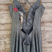 BLUE SPARKLY LONG EVENING GOWN