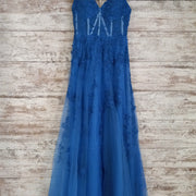 ROYAL BLUE/FLORAL GOWN (NEW)