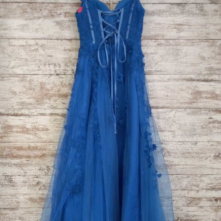 ROYAL BLUE/FLORAL GOWN (NEW)