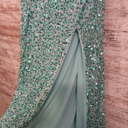 GREEN SPARKLY LONG DRESS (NEW)