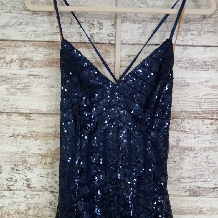 NAVY SPARKLY LONG DRESS