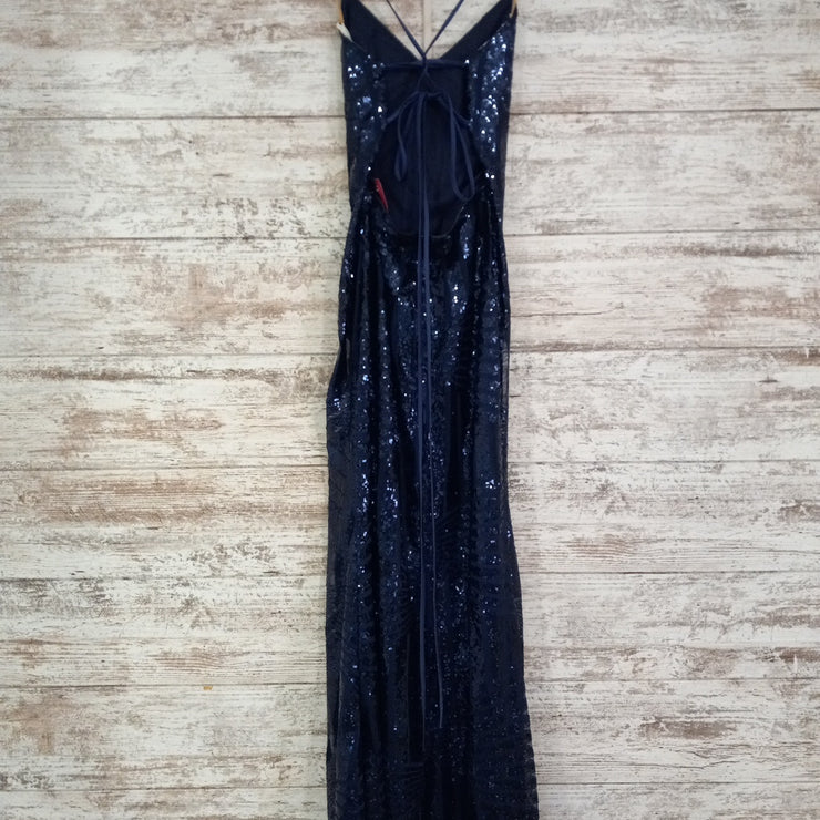 NAVY SPARKLY LONG DRESS