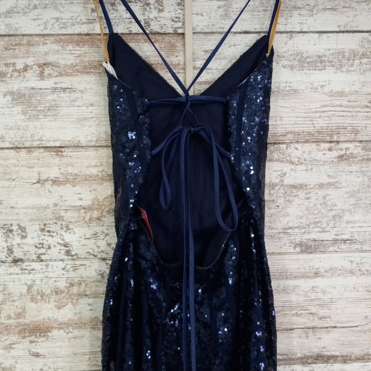 NAVY SPARKLY LONG DRESS