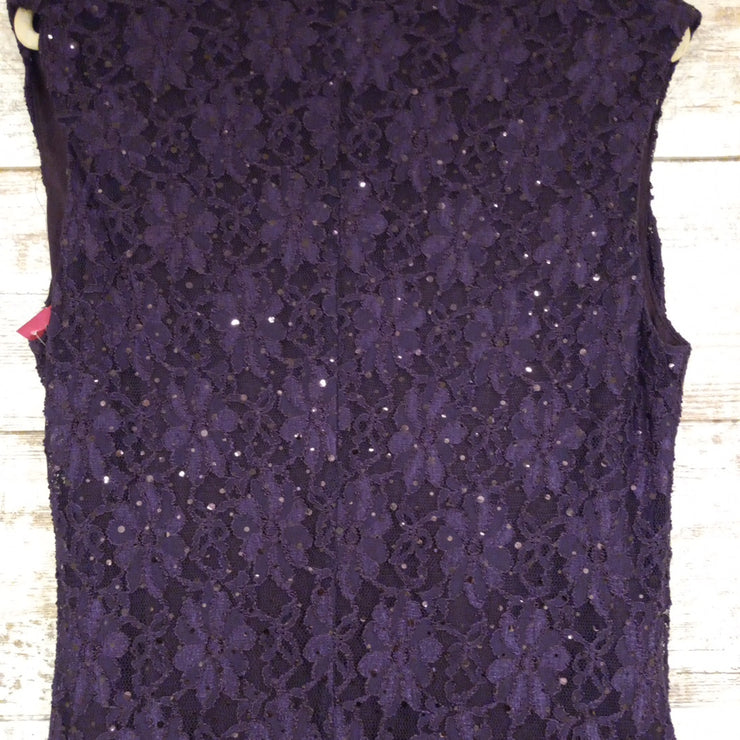 PURPLE LACE LONG DRESS (NEW)