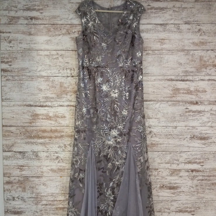 GRAY/FLORAL LONG DRESS (NEW)