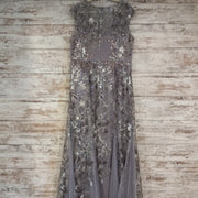 GRAY/FLORAL LONG DRESS (NEW)