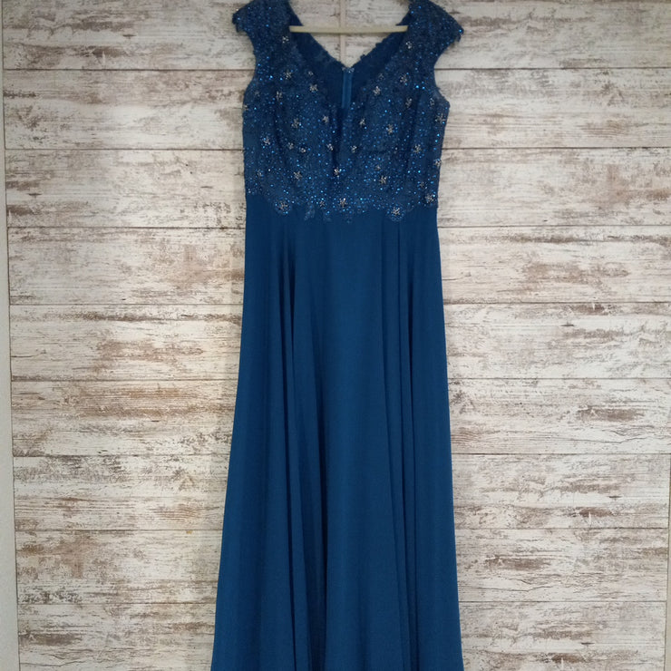 TEAL LONG EVENING GOWN (NEW)