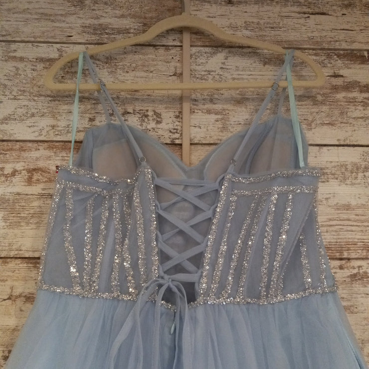 BLUE A LINE GOWN (NEW)