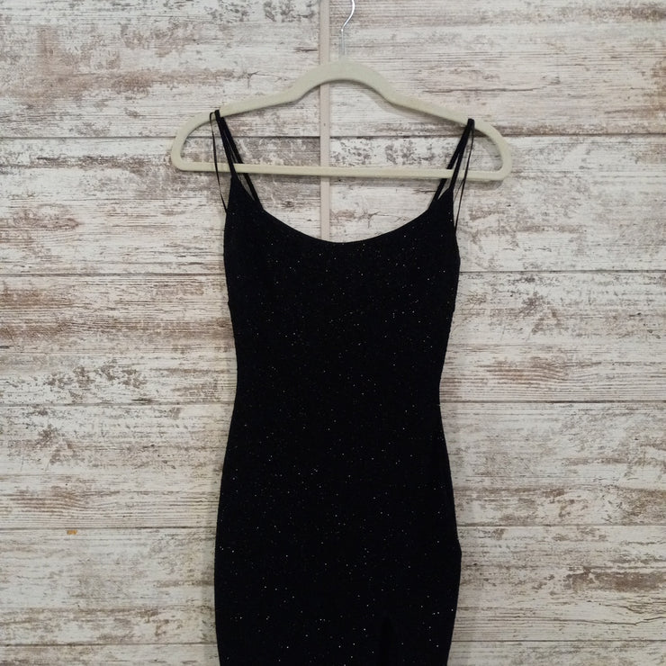 BLACK SPARKLY SHORT DRESS