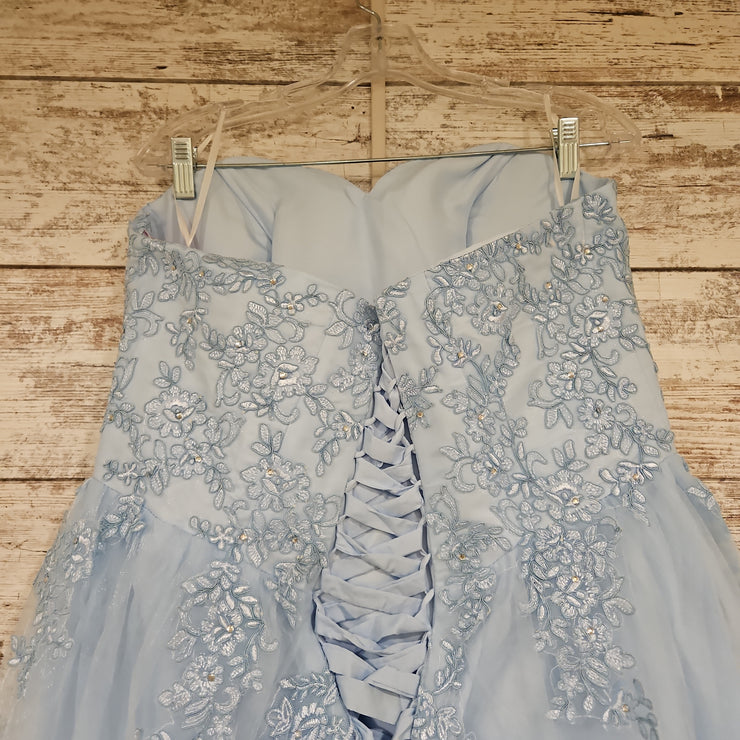 BLUE/FLORAL A LINE GOWN (NEW)