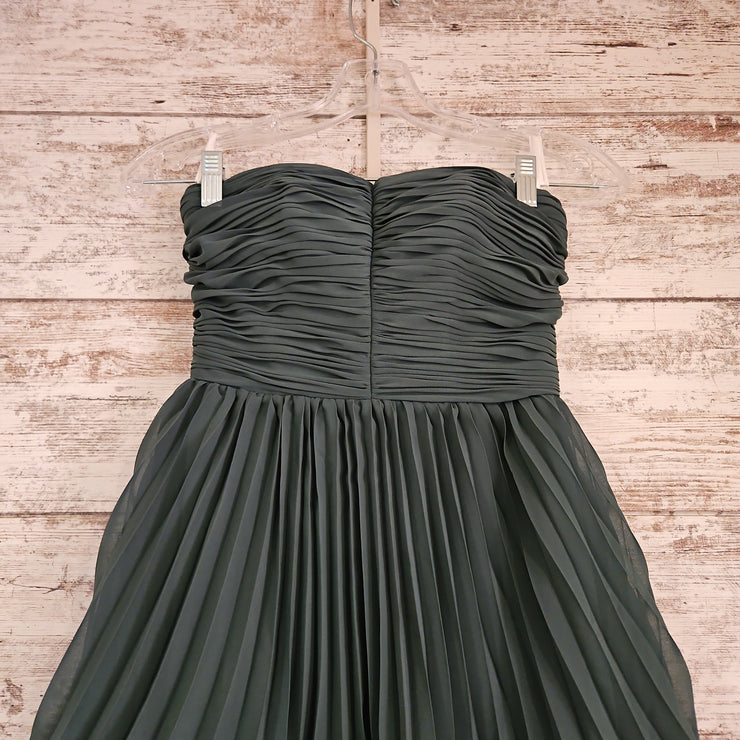 GREEN LAYERED LONG DRESS - NEW