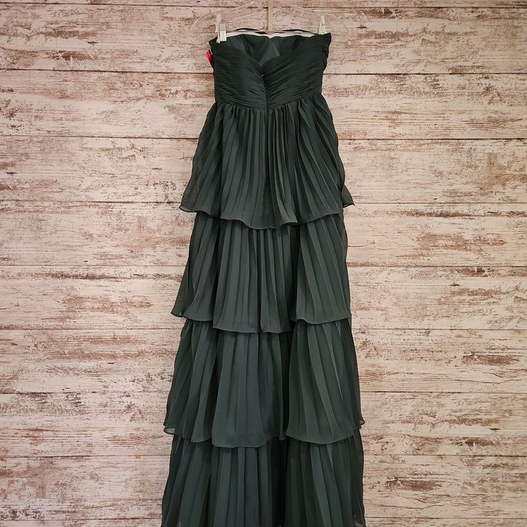 GREEN LAYERED LONG DRESS - NEW