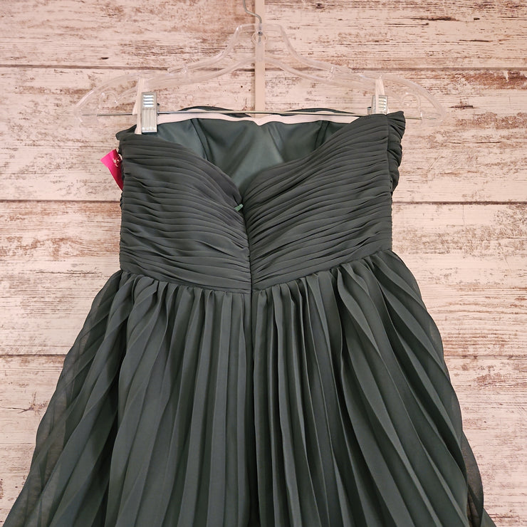 GREEN LAYERED LONG DRESS - NEW