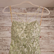 GREEN/FLORAL LONG DRESS (NEW)