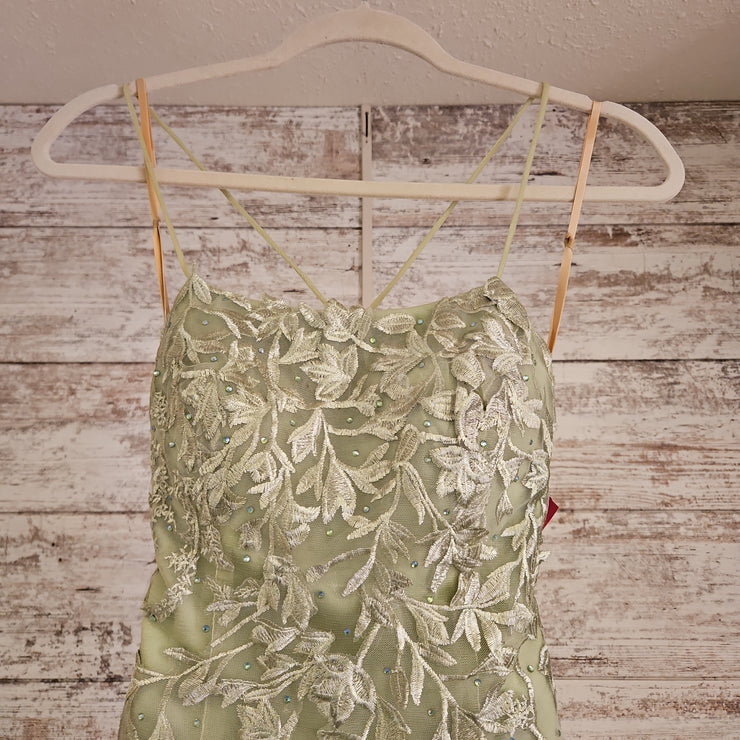 GREEN/FLORAL LONG DRESS (NEW)