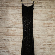 BLACK FULL SEQUIN LONG DRESS