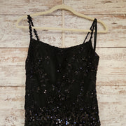 BLACK FULL SEQUIN LONG DRESS