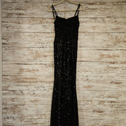 BLACK FULL SEQUIN LONG DRESS