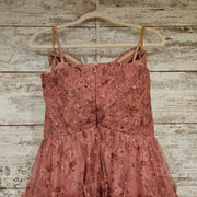 PINK/FLORAL A LINE GOWN (NEW)