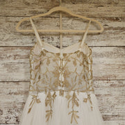 WHITE/GOLD A LINE GOWN