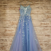 BLUE/FLORAL SPARKLY A LINE GOW