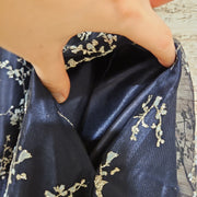 NAVY/SILVER SPARKLY A LINE GOW