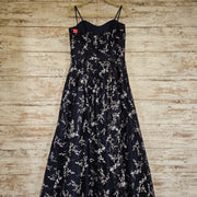 NAVY/SILVER SPARKLY A LINE GOW