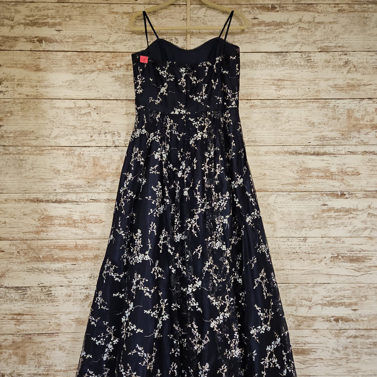 NAVY/SILVER SPARKLY A LINE GOW