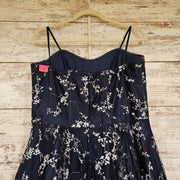 NAVY/SILVER SPARKLY A LINE GOW