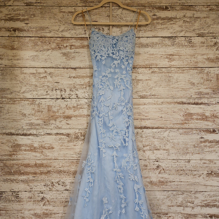 BLUE/FLORAL MERMAID GOWN