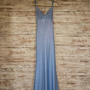 BLUE SPARKLY LONG EVENING GOWN