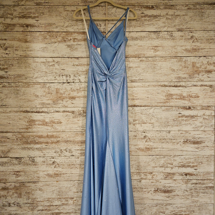 BLUE SPARKLY LONG EVENING GOWN