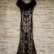 BLACK/SILVER LONG DRESS - $750