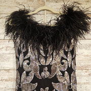 BLACK/SILVER LONG DRESS - $750